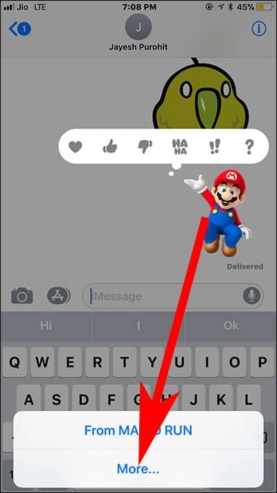 Tap on More in Message App on iPhone and iPad