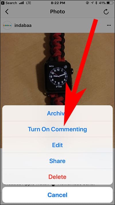 Enable Comments in Instagram Post on iPhone and Android