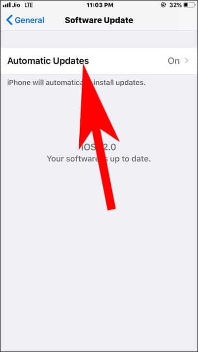 Tap on Automatic Updates on iPhone and iPad