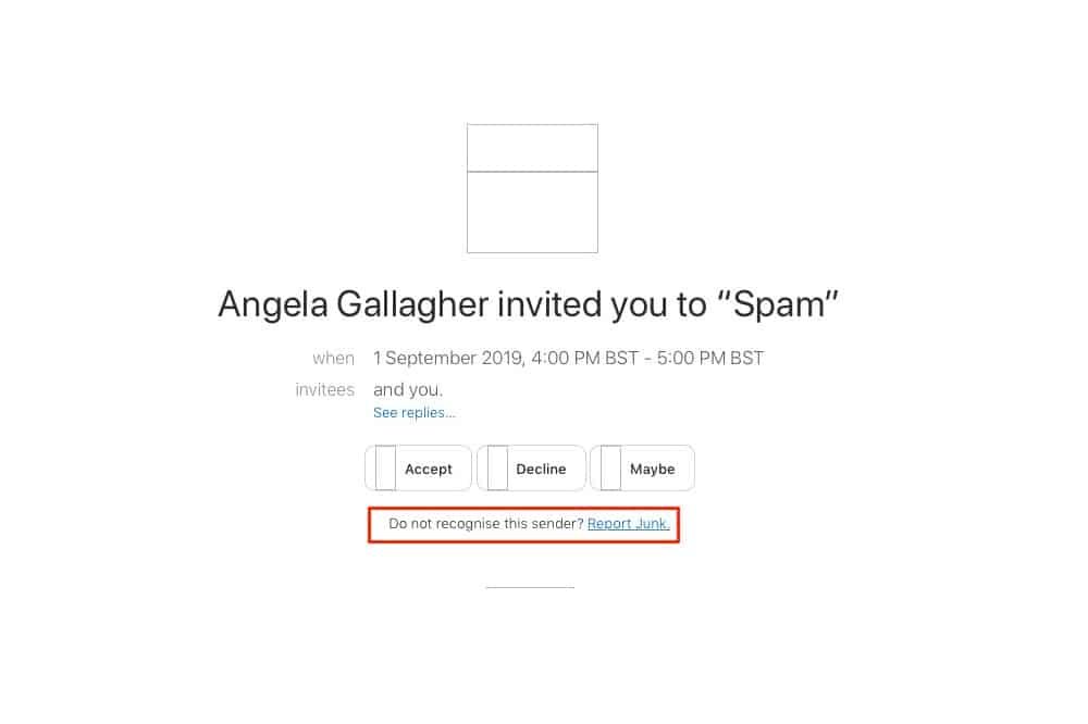 How to Prevent Spams on Calendar - Report the Events as Junk 
