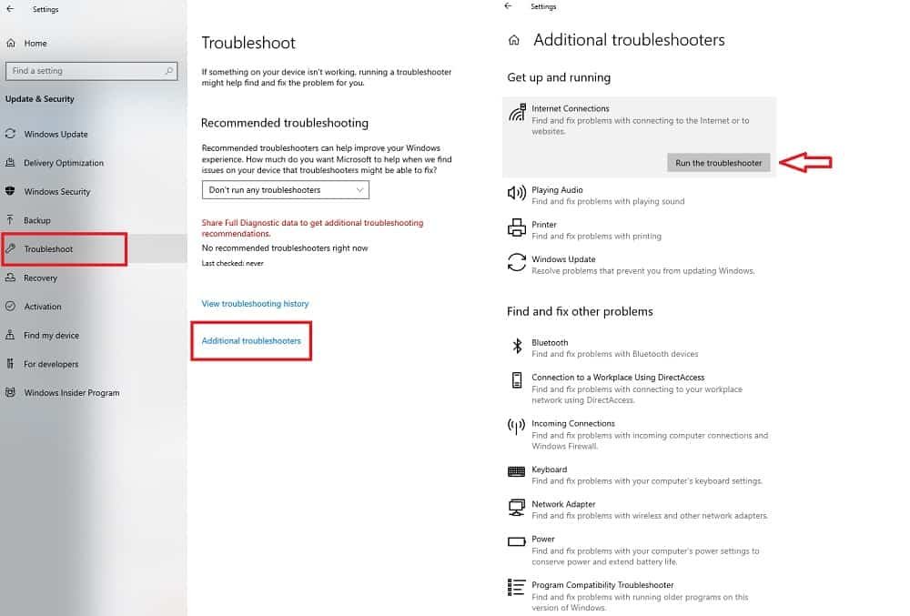 How to Solve DNS Error - Run the Network Troubleshooter